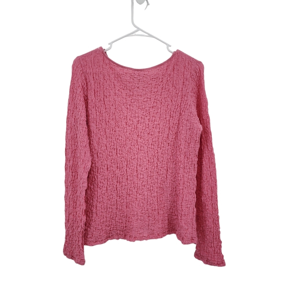 J. Jill Vintage Women's Cotton Stretch Crinkle Long Sleeves Top - M - Picture 6 of 7